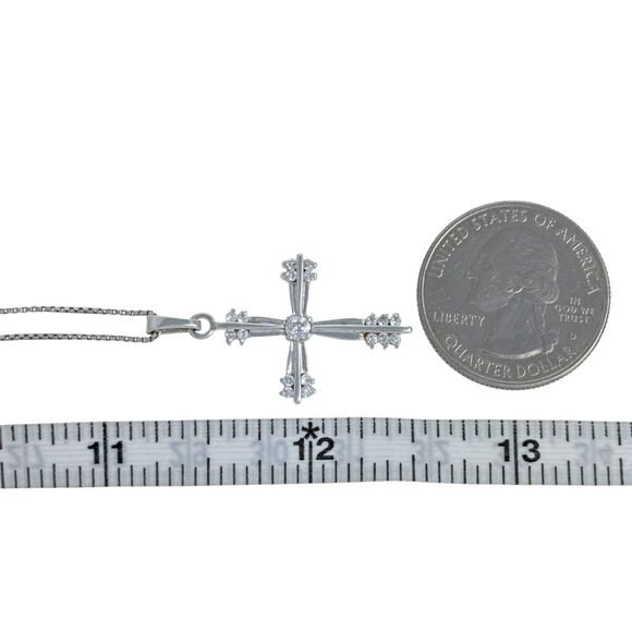 Cubic Zirconia Cross Pendant ONLY | Vintage RJ Sterling Silver 925 - Picture 5 of 5
